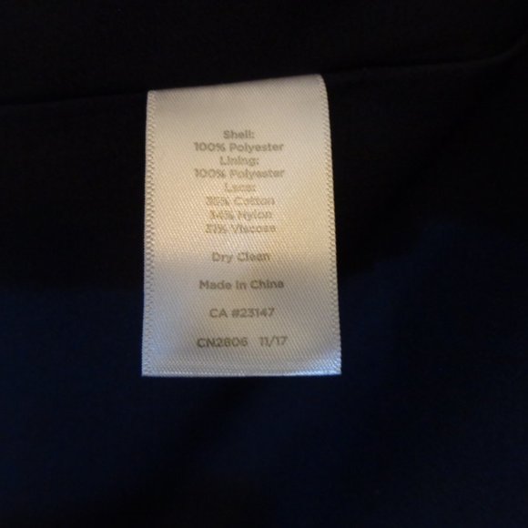 RSVP BY TALBOTS CREPE AND LACE COCKTAIL DRESS SZ 14 NAVY BLUE - Picture 7 of 8